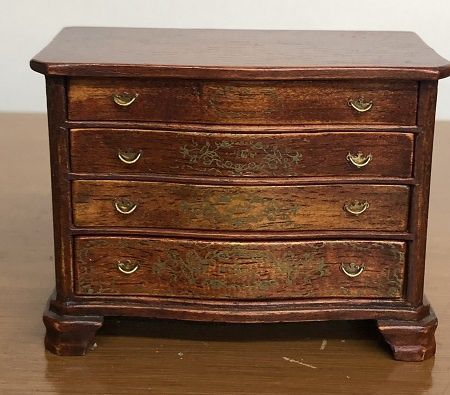 X-Acto Walnut Chest with Gold Painting Detail mc05139
