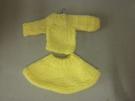 Yellow Knitted Sweater and Skirt 10000259
