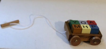Wooden Pull Toy of Colored Blocks with Letters mrb090926