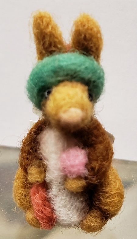 Wool Felted Rabbit with Carrot mc00023