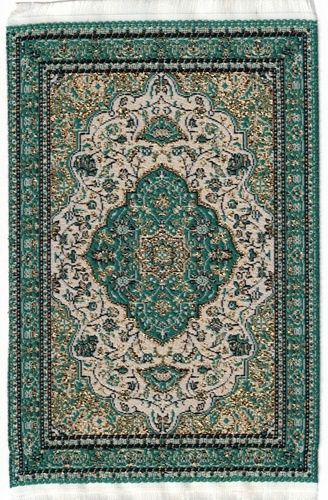 Woven Turkish rug with gold metallic details 11124a-1