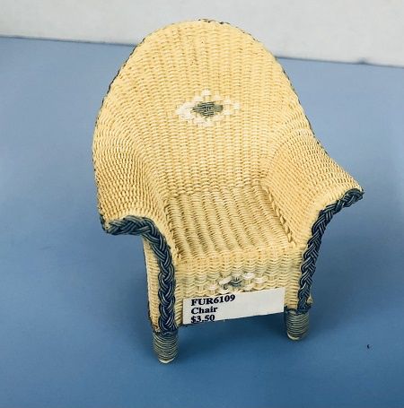 Yellow Wicker Chair in Resin Fur6109