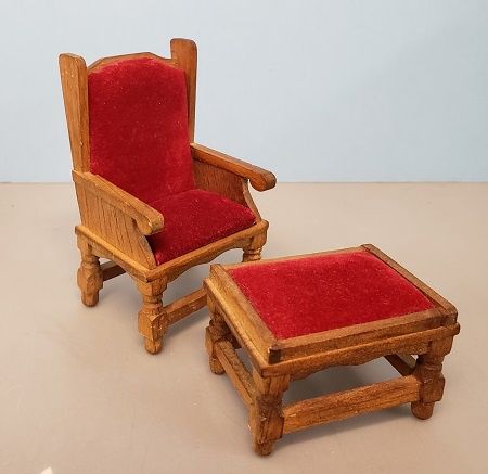 Wooden Chair and Footstool MC00446