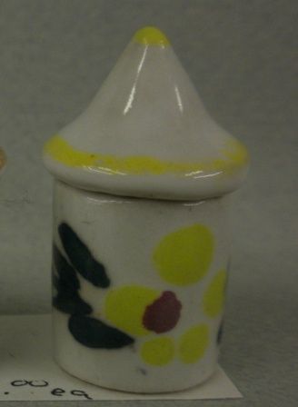 Yellow Flowered Canister vintageyellowflwr