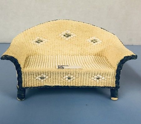 Yellow Wicker Couch in Resin Fur6110