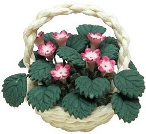 Small Pink Flowers in Basket BDa1059
