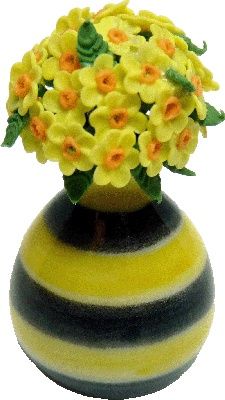 Yellow Flowers in a Bumble Bee Vase BDa116