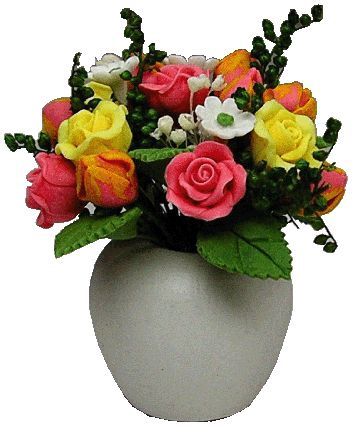 Floral Bouquet in White Vase BDa071