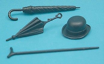 Men's Umbrellas, Walking Stick, and Derby Hat CB2709