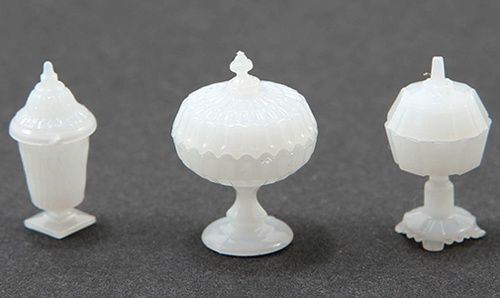 3 Pc Asst Candy Dishes, White CB68MG