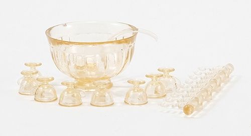 Punch Bowl Set for 8, Amber CB120A