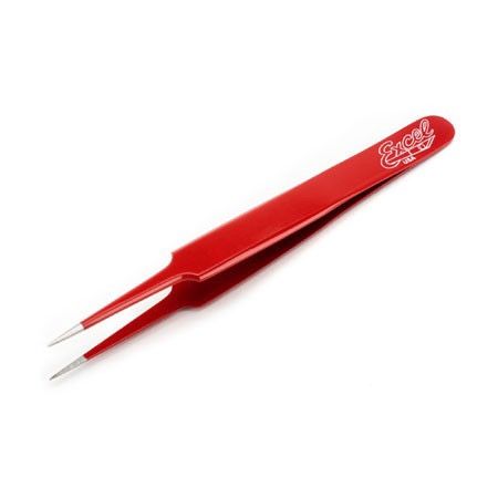 EXL30427 Straight Point Tweezers, Red