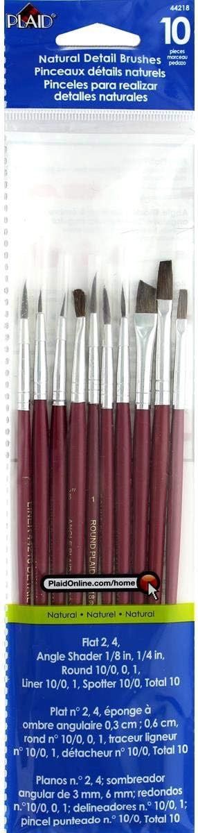 PLD44218  Plaid Detail Brush Set, 10pc