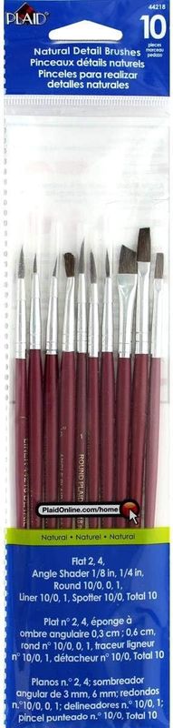 PLD44218  Plaid Detail Brush Set, 10pc