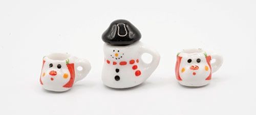 ART323 Ceramic Christmas Mugs &amp; Pot Set, 3 Pc