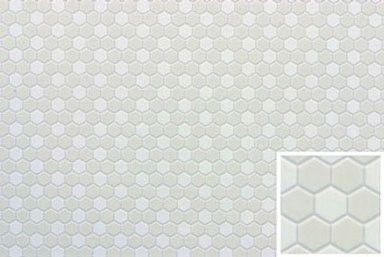 FF60690 Tile Floor: 3/8 Hexagons, 11 X 15 1/2, Gray/White, Jr400