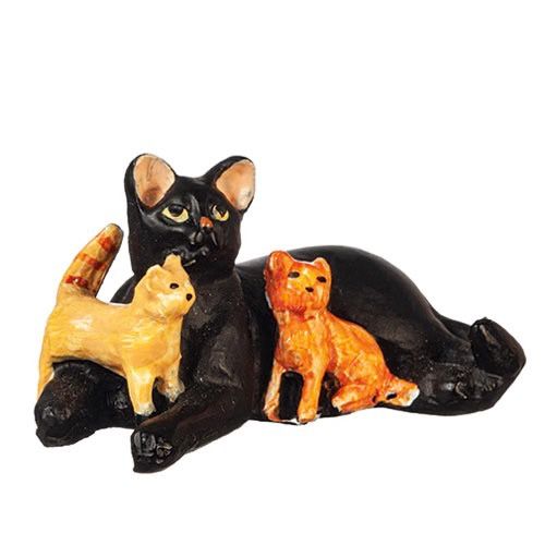 AZE0145 Cat W/Kittens/Black