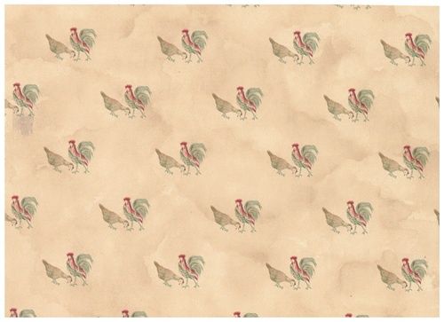 Vintage Rooster Prepasted wallpaper