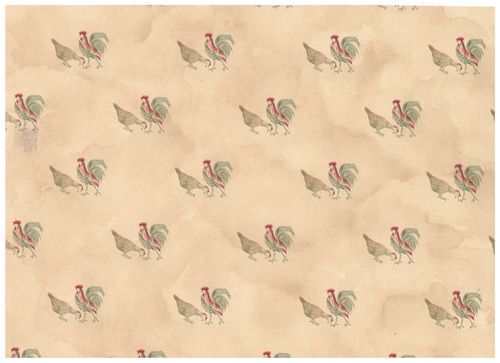 Vintage Rooster Prepasted wallpaper