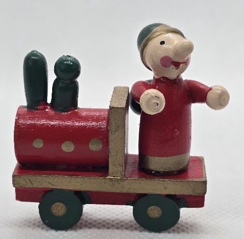 Vintage German Wooden Train &amp; Conductor