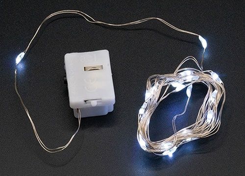 ART411 Waterproof Battery LED Mini Christmas/Fairy Lights, 3 Speed Modes, White Light,78.74 Inch