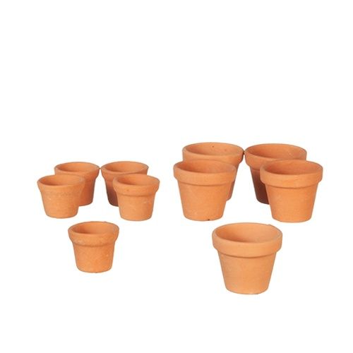 AZG8312 Terracotta Garden Pots, 10 Pieces