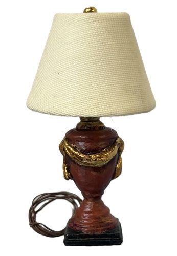 Burgundy Urn Lamp