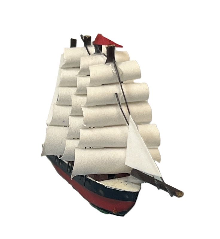Ship with 3 sets of sails