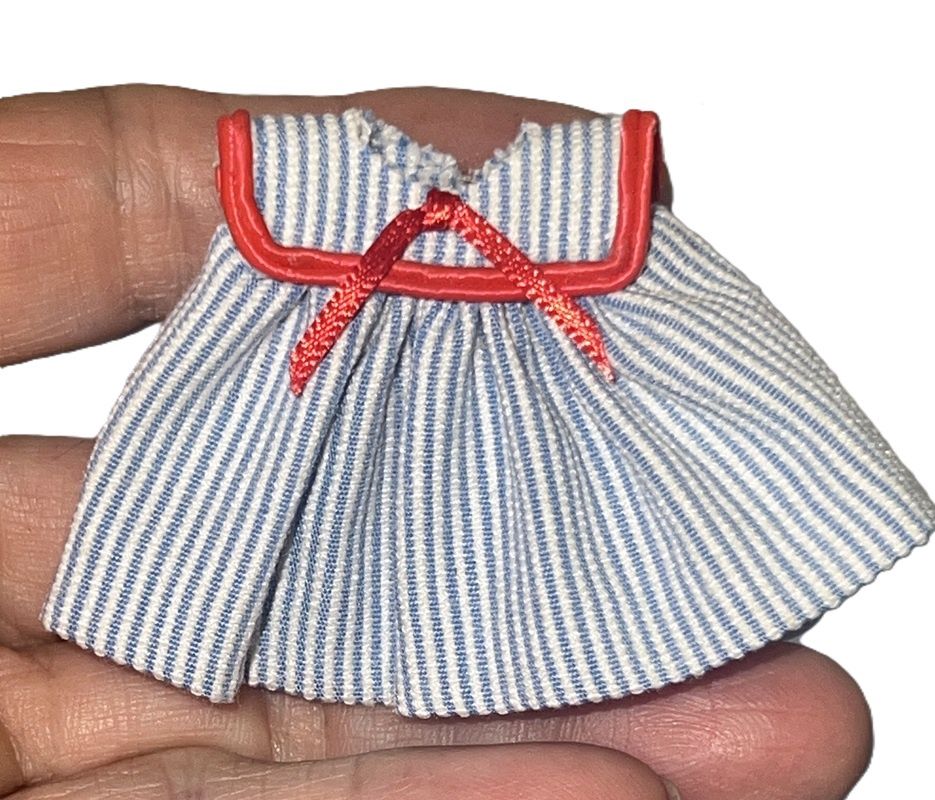 Blue and white stripped little girl's dress