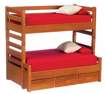 AZT6161 Trundle Bunkbed, Walnut