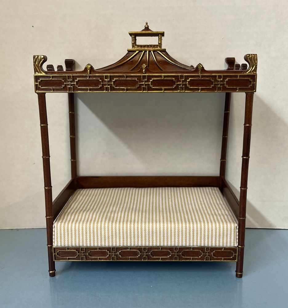 Miniature Qing Dynasty Style Walnut Day Bed