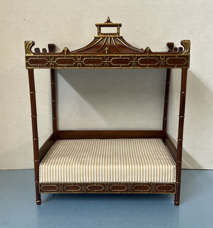 Miniature Qing Dynasty Style Walnut Day Bed