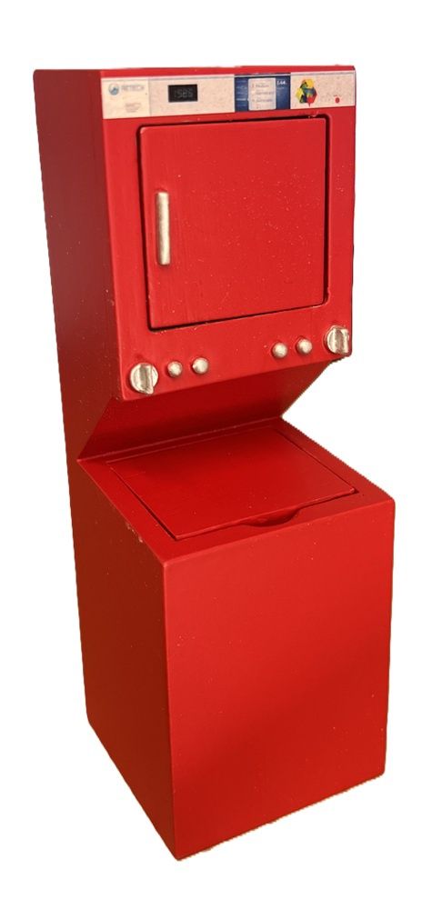 Washer and Dryer Stack, Red