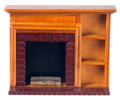 Walnut Fireplace w/ Shelves
