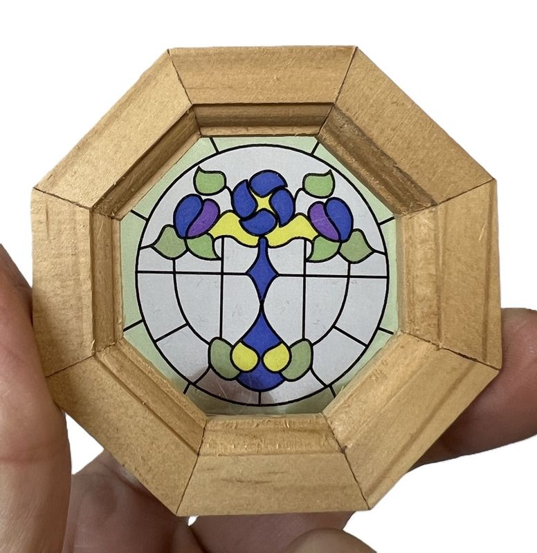 Stained glass rosette window
