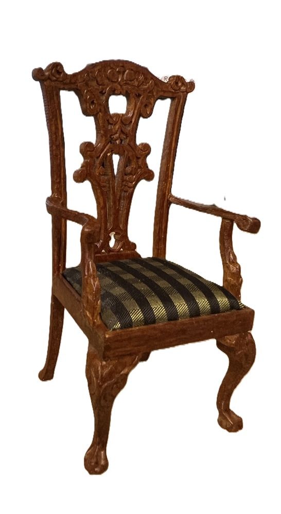 Highly Carved Walnut Chair