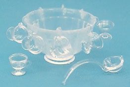 Punch Bowl and Cups in Wedgewood Blue