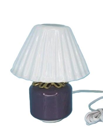 12v Electric Table Lamp in Purple with White Shade