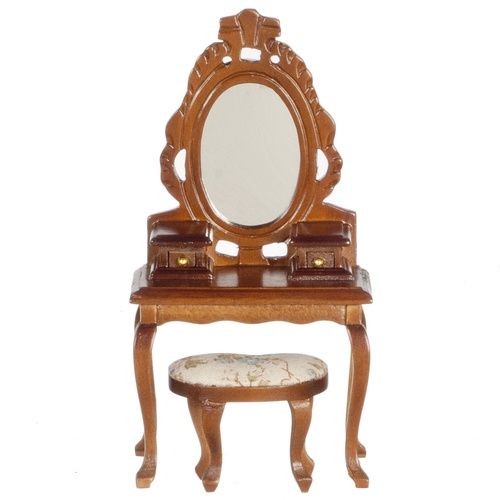 Walnut Vanity w/ Stool