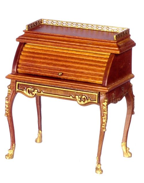 Rolltop Desk with Gold Trim