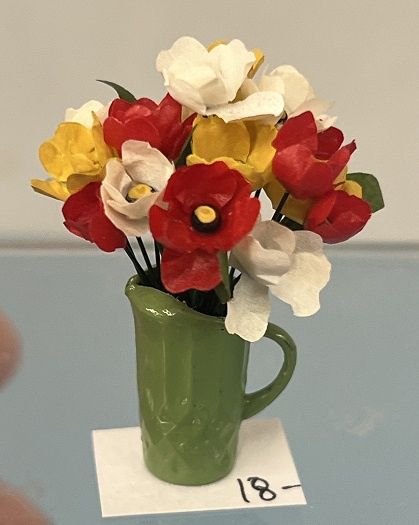 Poppies in Green Pitcher