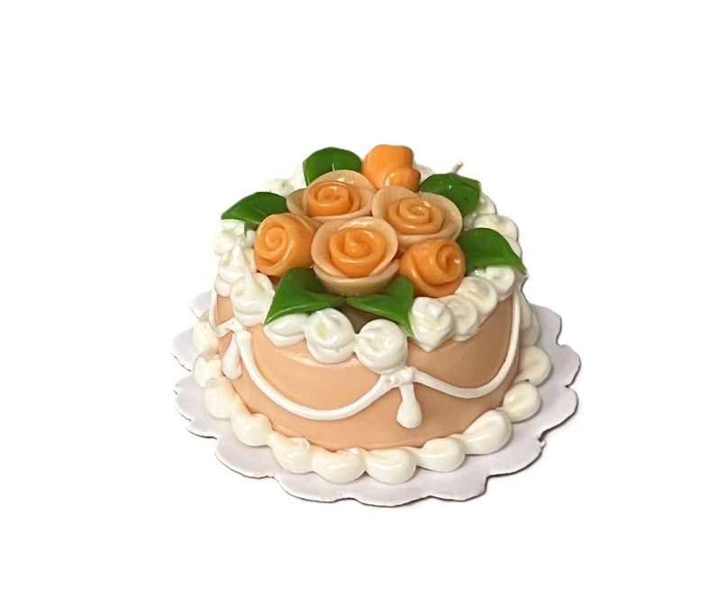 Orange Cake with orange roses