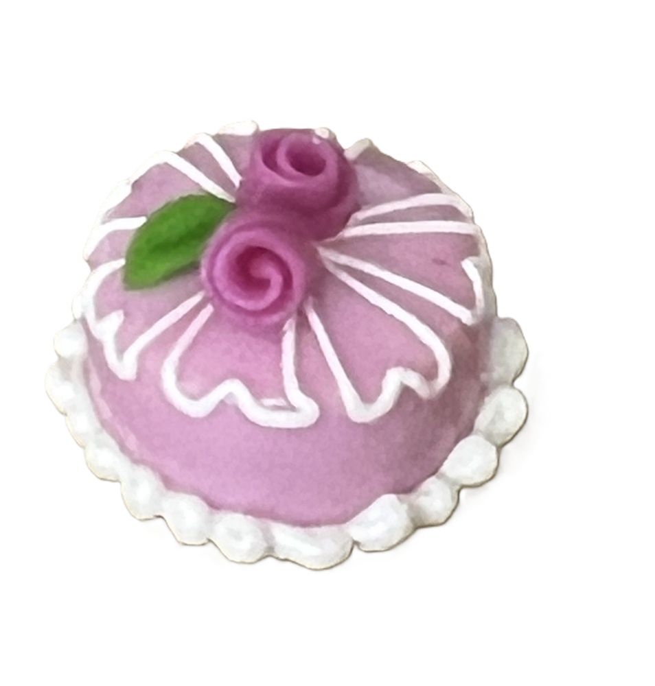 Small Pink Cake with two pink roses