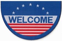 ORD1003 Patriotic Welcome Mat 2" x 3"
