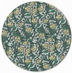 ORD1005 Green Vintage Floral Round Rug 3.5"
