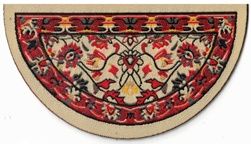 ORD1002 Red Floral Accent Rug 2" x 3.625"