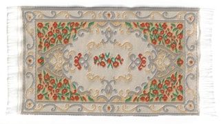 ORD1022 Soft Ivory Floral Rug 2" x 3.5"