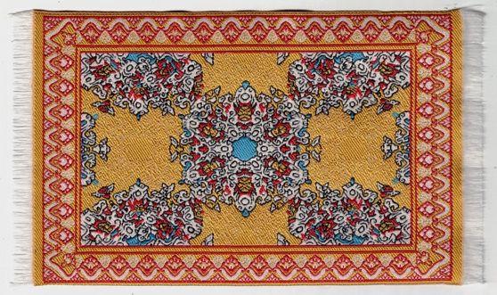 ORD1025 Golden Medallion Accent Rug 3.75" x 6"