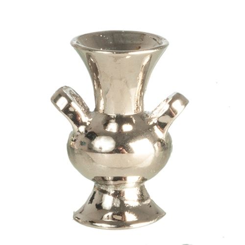 AZS1620 Silver Tone Vase w/2 Handles