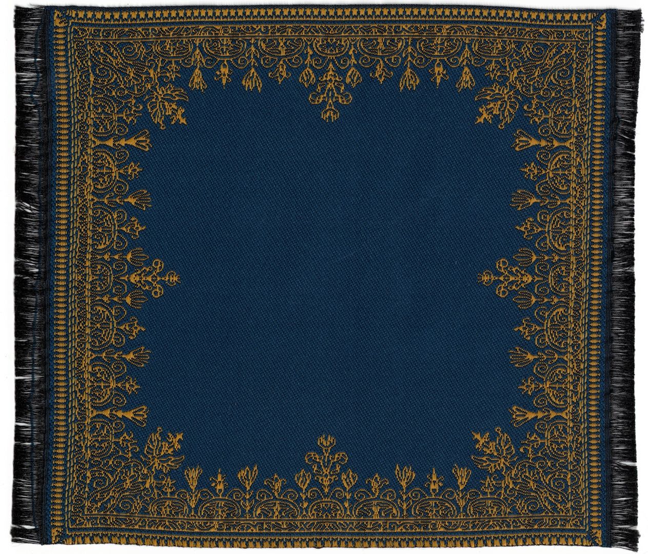 ORD1045 Reversible Navy and Gold Border Rug 5.875" x 6"